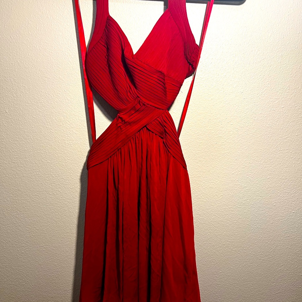 BCBG MAXAZRIA RED CUT OUT DRESS